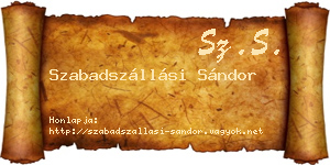 Szabadszállási Sándor névjegykártya