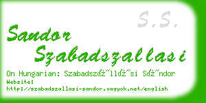 sandor szabadszallasi business card